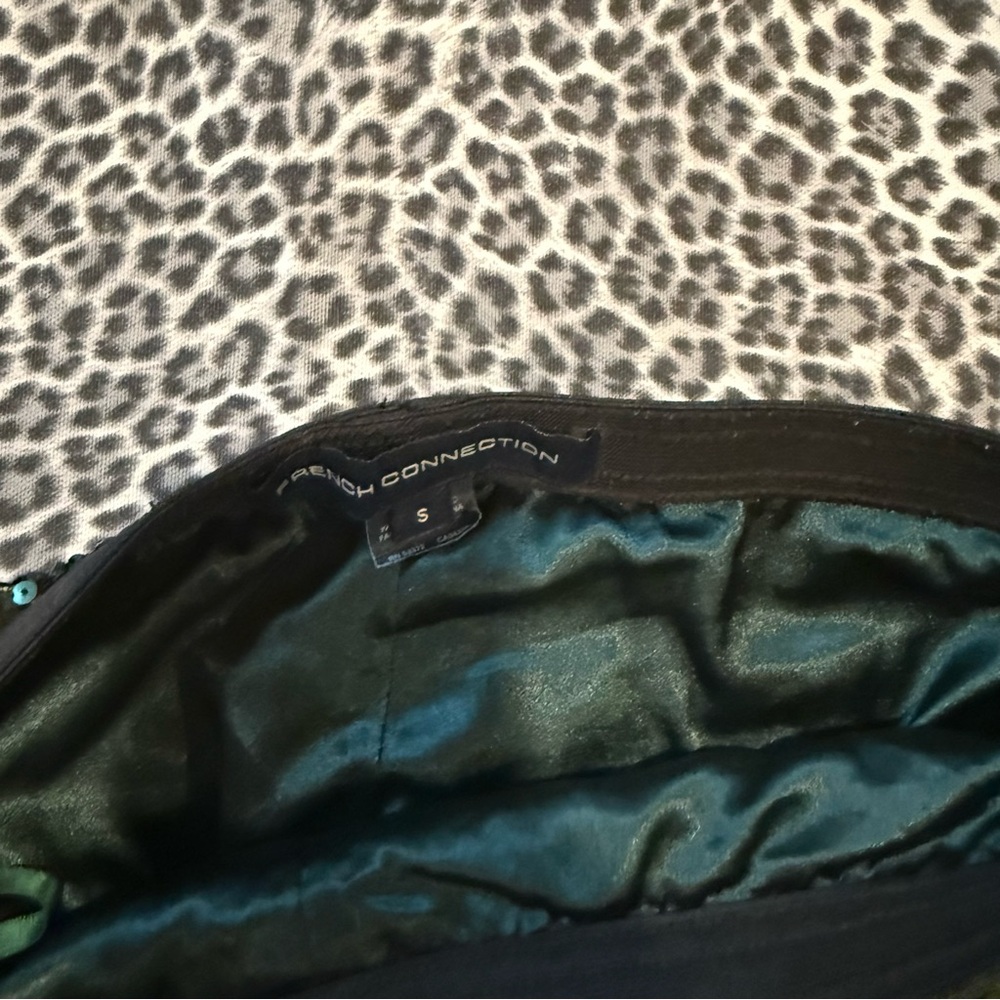 French Connection Green Sequin Lined Leggings Pan… - image 8